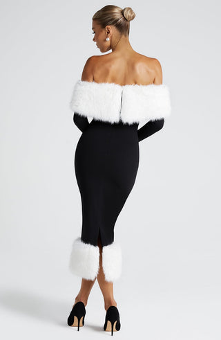 Vittoria Midi Dress - Black/White - glavon
