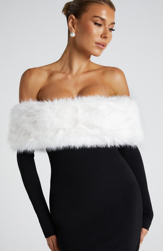 Vittoria Midi Dress - Black/White - glavon