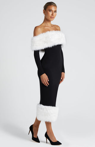 Vittoria Midi Dress - Black/White - glavon