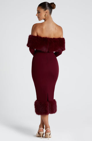 Vittoria Midi Dress - Wine - glavon