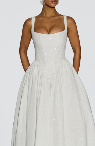 Vivienne Midi Dress - Ivory Sparkle - glavon