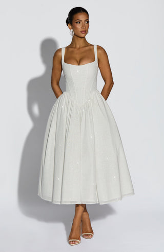 Vivienne Midi Dress - Ivory Sparkle - glavon