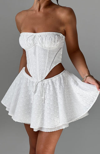 Winnie Mini Skirt - Ivory - glavon