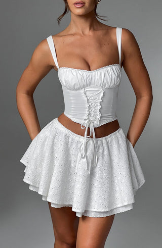 Winnie Mini Skirt - Ivory - glavon