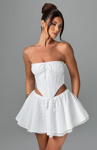 Winnie Mini Skirt - Ivory - glavon