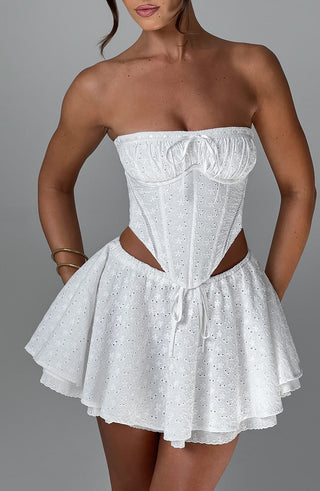 Winnie Mini Skirt - Ivory - glavon