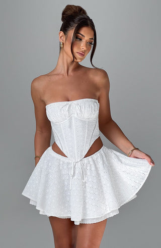 Winnie Mini Skirt - Ivory - glavon
