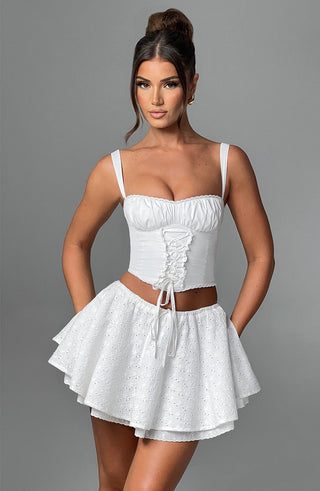 Winnie Mini Skirt - Ivory - glavon