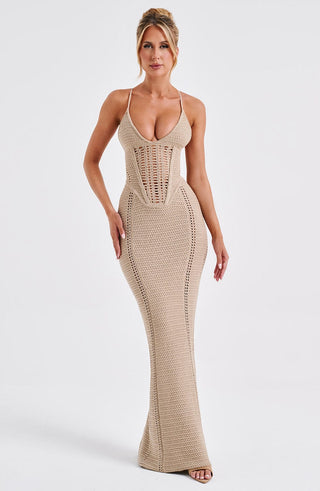 Xanthe Maxi Dress - Beige - glavon