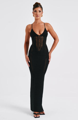 Xanthe Maxi Dress - Black - glavon