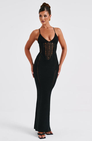 Xanthe Maxi Dress - Black - glavon