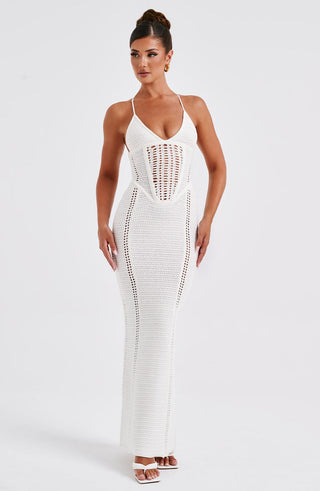 Xanthe Maxi Dress - White - glavon