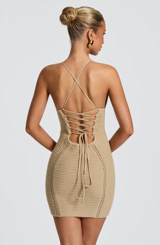 Xanthe Mini Dress - Beige - glavon