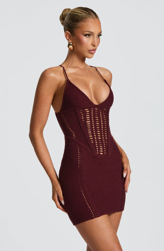 Xanthe Mini Dress - Cherry Lacquer - glavon