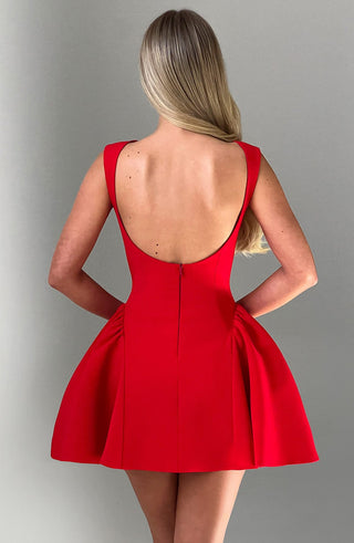Yalina Mini Dress - Red - glavon
