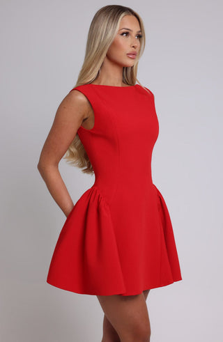 Yalina Mini Dress - Red - glavon
