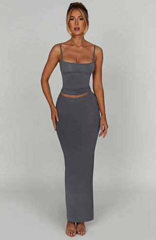 Yazmin Maxi Skirt - Charcoal - glavon