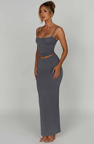 Yazmin Maxi Skirt - Charcoal - glavon