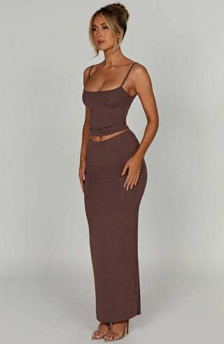 Yazmin Maxi Skirt - Chocolate - glavon