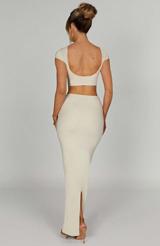 Yazmin Maxi Skirt - Cream - glavon