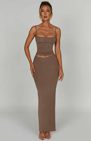 Yazmin Maxi Skirt - Mocha - glavon