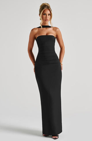 Yulia Maxi Dress - Black - glavon
