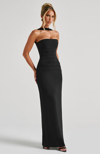 Yulia Maxi Dress - Black - glavon
