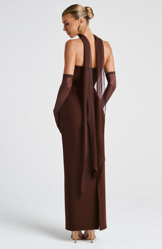 Yulia Maxi Dress - Plum Brown - glavon