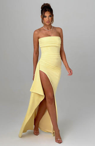 Zafira Maxi Dress - Lemon - glavon