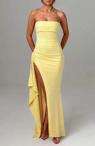 Zafira Maxi Dress - Lemon - glavon