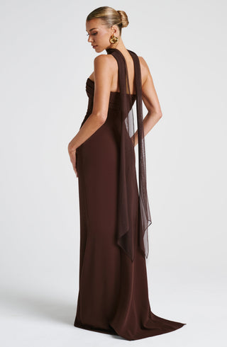 Zafira Maxi Dress - Plum Brown - glavon