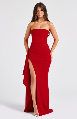 Zafira Maxi Dress - Red - glavon