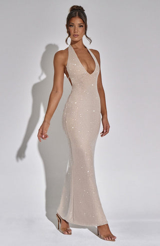 Zayde Maxi Dress - Nude - glavon