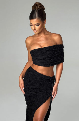 Zina Midi Skirt - Black - glavon