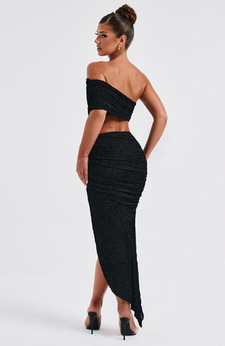 Zina Midi Skirt - Black - glavon