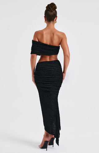 Zina Midi Skirt - Black - glavon