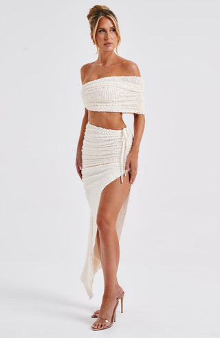 Zina Midi Skirt - Ivory - glavon