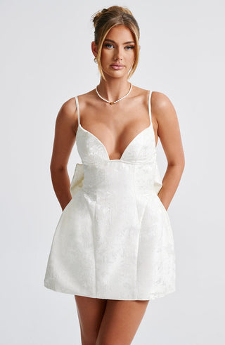 Zoella Mini Dress - Ivory - glavon